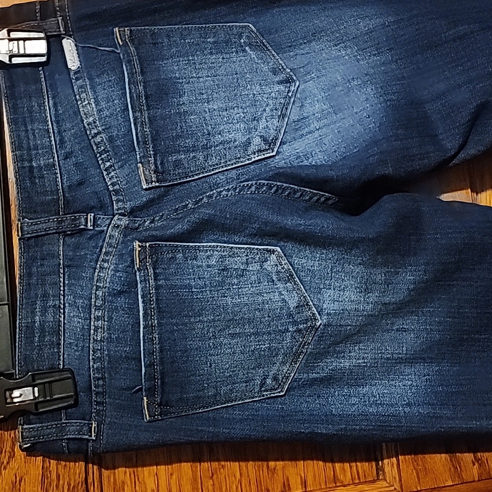Women's Distressed Skinny Jeans - Dark Blue - Picture 4 of 10